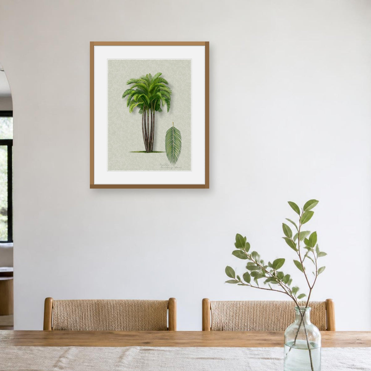 Areca Palm Signature print framed on a wall
