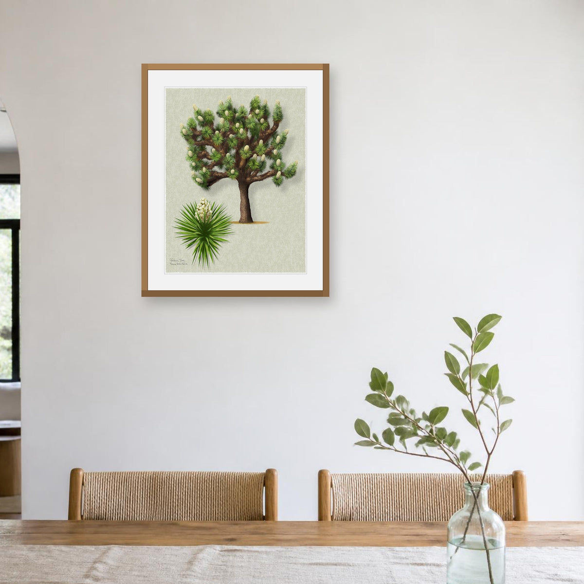 Joshua Tree Signature print framed on a wall
